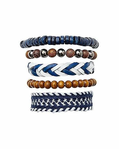 Outlet π Brown and Blue Braided Bracelet - 5 Pack π 4 Outlet π Brown and Blue Braided Bracelet - 5 Pack π - Image 2