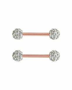 Promo π― Rose Goldtone CZ Nipple Barbells π 5 Promo π― Rose Goldtone CZ Nipple Barbells π -Playboy Shop 03297348 b
