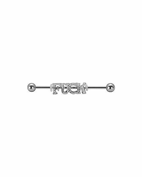 Best Sale π₯ CZ Fuck Industrial Barbell - 14 Gauge π 3 Best Sale π₯ CZ Fuck Industrial Barbell - 14 Gauge π