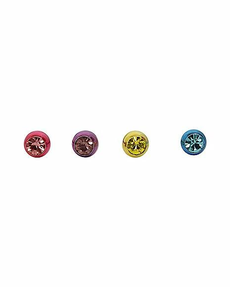 Outlet π Multi-Pack Colored Gem Glow In The Dark Barbells 4 Pack - 14 Gauge π 4 Outlet π Multi-Pack Colored Gem Glow In The Dark Barbells 4 Pack - 14 Gauge π - Image 2