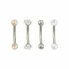 Promo 🧨 Multi-Pack Pearl-Effect and CZ Curved Barbells 4 Pack - 16 Gauge 😀 -Playboy Shop 03310059 a