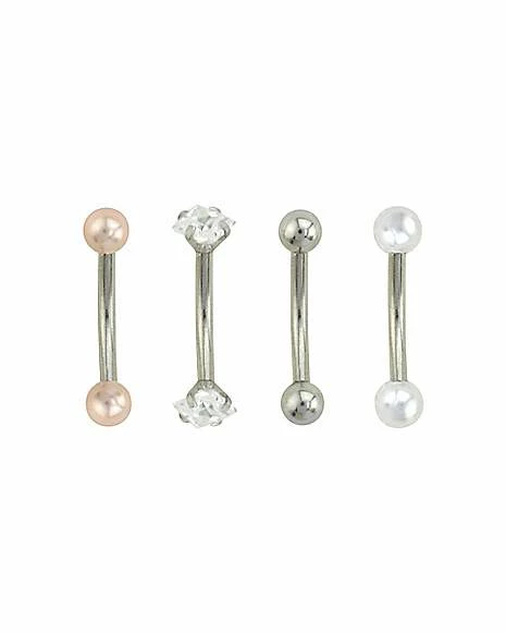 Promo 🧨 Multi-Pack Pearl-Effect and CZ Curved Barbells 4 Pack - 16 Gauge 😀 3 Promo 🧨 Multi-Pack Pearl-Effect and CZ Curved Barbells 4 Pack - 16 Gauge 😀