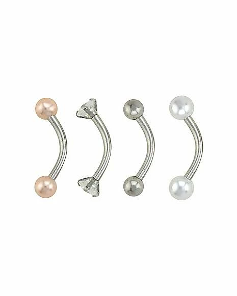 Promo 🧨 Multi-Pack Pearl-Effect and CZ Curved Barbells 4 Pack - 16 Gauge 😀 4 Promo 🧨 Multi-Pack Pearl-Effect and CZ Curved Barbells 4 Pack - 16 Gauge 😀 - Image 2