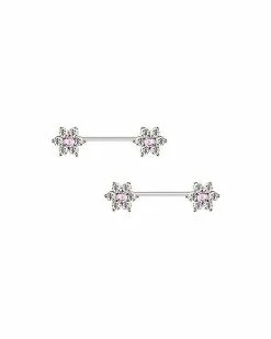 Cheap 🎉 CZ Rose Gold Flower Nipple Barbells 👏