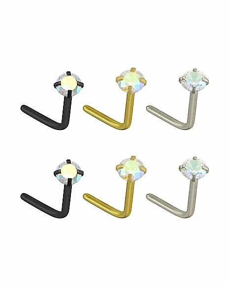 Buy π₯ Multi-Pack Gem L-Bend Nose Rings - 6 Pack β 3 Buy π₯ Multi-Pack Gem L-Bend Nose Rings - 6 Pack β