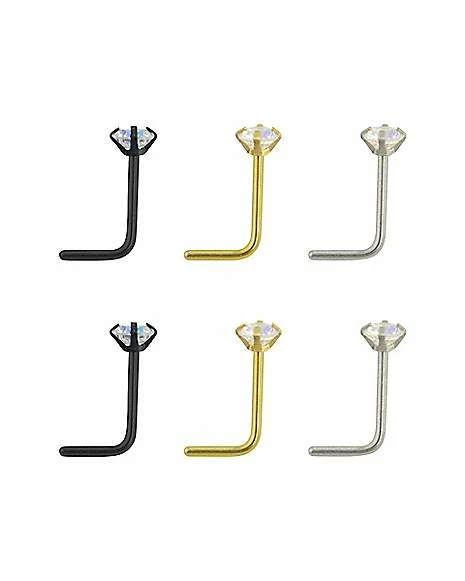 Buy π₯ Multi-Pack Gem L-Bend Nose Rings - 6 Pack β 4 Buy π₯ Multi-Pack Gem L-Bend Nose Rings - 6 Pack β - Image 2