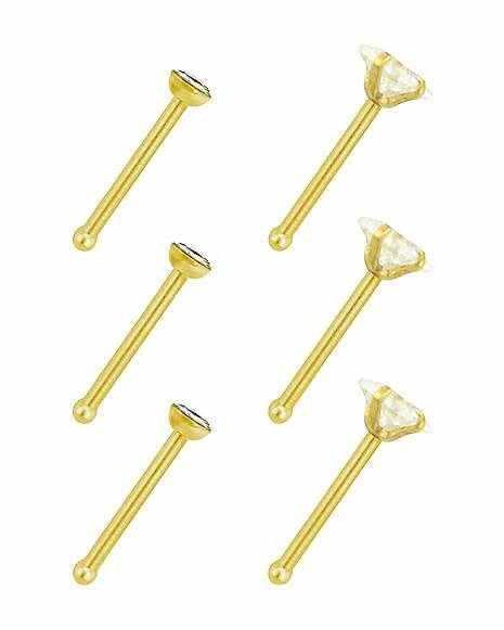 Cheap β CZ Stud Nose Rings - 6 Pack π€© 4 Cheap β CZ Stud Nose Rings - 6 Pack π€© - Image 2