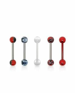 Discount 🧨 Multi-Pack Barbell With Retainer 5 Pack - 14 Gauge ⌛