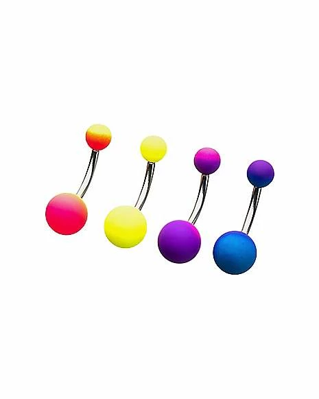 Wholesale β Neon Multi-Pack Belly Rings 4 Pack - 14 Gauge π 4 Wholesale β Neon Multi-Pack Belly Rings 4 Pack - 14 Gauge π - Image 2
