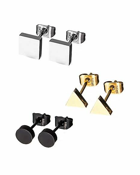 Outlet β Geometric Stud Earrings β 3 Pair π 4 Outlet β Geometric Stud Earrings β 3 Pair π - Image 2