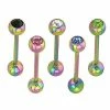 Deals ⭐ Multi-Pack Rainbow Colored CZ Barbells 5 Pack - 14 Gauge ✔️ -Playboy Shop 03345949 a