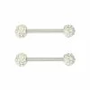 New 😍 Druzy CZ Nipple Barbells 1 Pair - 14 Gauge 😀 -Playboy Shop 03345956 a