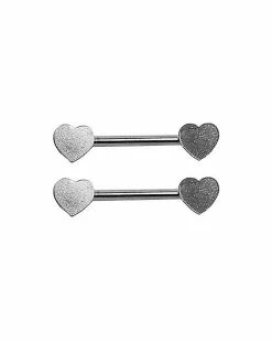Wholesale 😉 Heart Nipple Barbells 1 Pair - 14 Gauge 🧨