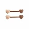 Brand new 🌟 Rose Goldplated Heart Nipple Barbells 1 Pair - 14 Gauge 🛒 -Playboy Shop 03346988 a
