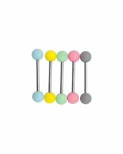 Best Sale 🛒 Pastel Matte Barbells 5 Pack - 14 Gauge 🛒