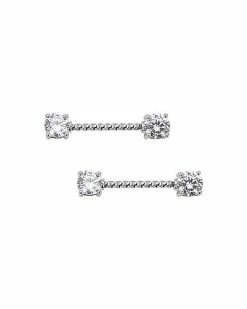Best Sale ✔️ Braided CZ Nipple Barbells 1 Pair - 14 Gauge 😉