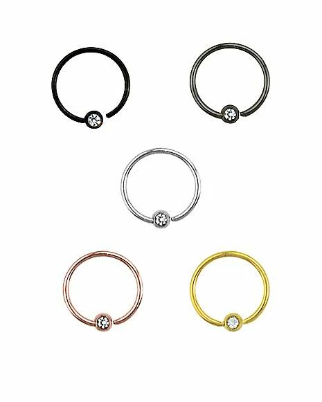 Buy π Multi-Pack Colored CZ Captive Nose Rings 5 Pack - 20 Gauge π€© 3 Buy π Multi-Pack Colored CZ Captive Nose Rings 5 Pack - 20 Gauge π€©