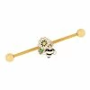 New 🛒 Goldplated Flower Bee Industrial Barbell - 14 Gauge 💯
