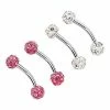 Top 10 😀 Multi-Pack CZ Curved Barbells 2 Pair - 16 Gauge 😀 -Playboy Shop 03359833 a