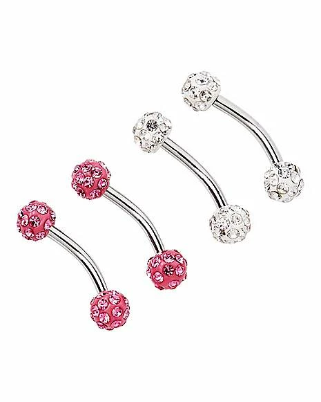 Top 10 π Multi-Pack CZ Curved Barbells 2 Pair - 16 Gauge π 3 Top 10 π Multi-Pack CZ Curved Barbells 2 Pair - 16 Gauge π