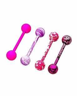 Wholesale ✨ Pink Swirl Barbells 4 Pack - 14 Gauge 🎁 -Playboy Shop 03363082 b