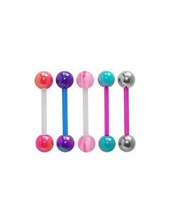 Hot Sale 🔔 Multi-Pack Purple and Pink Striped Barbells 5 Pack - 14 Gauge 💯