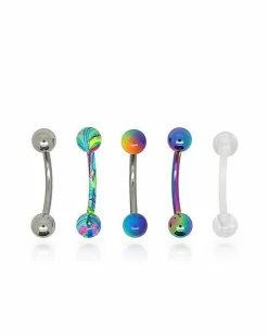 Top 10 🎉 Multi-Pack Rainbow Curved Barbells 5 Pack - 16 Gauge 😍