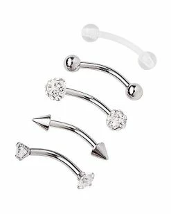 Discount 🛒 Multi-Pack CZ Curved Barbells 5 Pack - 16 Gauge ⌛