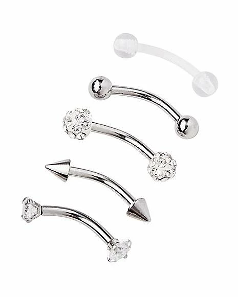 Discount π Multi-Pack CZ Curved Barbells 5 Pack - 16 Gauge β 3 Discount π Multi-Pack CZ Curved Barbells 5 Pack - 16 Gauge β