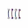 Best deal 👏 Multi-Pack Rainbow CZ Curved Barbells 4 Pack - 16 Gauge ⭐ -Playboy Shop 03384088 a