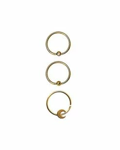 Promo π Multi-Pack Goldtone Opal-Effect Moon Hoop Nose Rings 3 Pack - 20 Gauge π― 5 Promo π Multi-Pack Goldtone Opal-Effect Moon Hoop Nose Rings 3 Pack - 20 Gauge π― -Playboy Shop 03397684 a