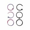 Outlet ⌛ Multi-Pack Ombre Hoop Nose Rings 6 Pack - 20 Gauge 💯 -Playboy Shop 03397759