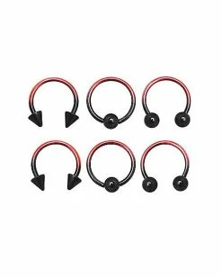 Best Sale 😉 Multi-Pack Ombre Horseshoe Rings and Captive Rings - 3 Pair 🧨