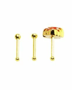 Best Sale 🎉 Multi-Pack Goldplated Rose Bone Nose Rings 3 Pack - 20 Gauge 🔥 -Playboy Shop 03397973 d