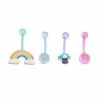 Buy 🥰 Multi-Pack Rainbow Mushroom Belly Rings 4 Pack - 14 Gauge 👏 -Playboy Shop 03398922 a