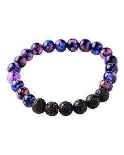 Cheapest 💯 Purple Marble Lava Rock Bracelet 🎉