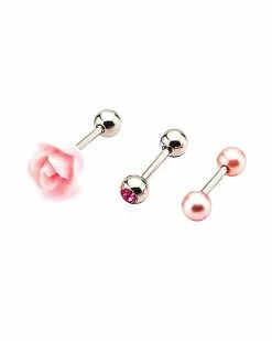 New ✨ Multi-Pack CZ Rose Cartilage Earrings 3 Pack - 18 Gauge ❤️ 5 New ✨ Multi-Pack CZ Rose Cartilage Earrings 3 Pack - 18 Gauge ❤️ -Playboy Shop 03411063 b