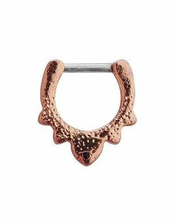 Cheapest 🥰 Rose Goldtone Opal-Effect Heart Clicker Septum Ring - 16 Gauge 😉 -Playboy Shop 03414760 d