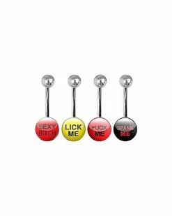 Cheap 💯 Multi-Pack Sexy Belly Rings 4 Pack - 14 Gauge ⭐