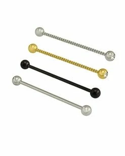 Best Pirce 🔥 Multi-Pack Black and Goldtone Industrial Barbells 4 Pack - 14 Gauge 🔥 -Playboy Shop 03417243 b
