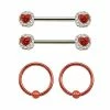 Promo 😉 Multi-Pack CZ Captive Nipple Rings and Nipple Barbells 2 Pair - 14 Gauge 🌟