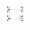 Brand new 👍 CZ Bow Nipple Barbells - 14 Gauge 🎉 -Playboy Shop 03418092