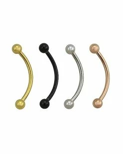 Outlet 🎉 Multi-Pack Plated Curved Barbells 4 Pack - 16 Gauge 🤩 -Playboy Shop 03426574 b