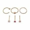Cheap 😉 Multi-Pack Rose Goldplated CZ Stud Nose Rings and Hoop Nose Rings 6 Pack - 20 Gauge ✔️ 2 Cheap 😉 Multi-Pack Rose Goldplated CZ Stud Nose Rings and Hoop Nose Rings 6 Pack - 20 Gauge ✔️ -Playboy Shop 03426657 a
