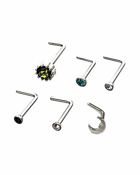 Coupon π― Multi-Pack CZ Moonstone L-Bend Nose Rings 6 Pack - 20 Gauge π 4 Coupon π― Multi-Pack CZ Moonstone L-Bend Nose Rings 6 Pack - 20 Gauge π - Image 2