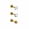 New π Goldtone CZ Cartilage Earrings 3 Pack - 18 Gauge 𧨠2 New π Goldtone CZ Cartilage Earrings 3 Pack - 18 Gauge 𧨠-Playboy Shop 03430329 a