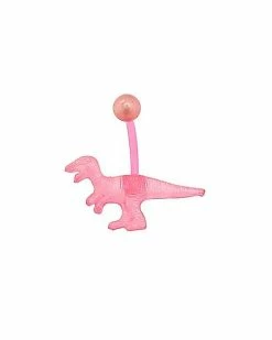 Best Sale 🔔 Pink Glow In The Dark Dinosaur Belly Ring - 14 Gauge 🤩