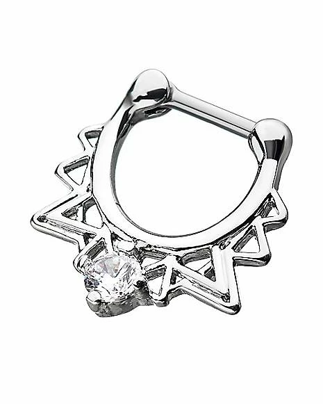 Flash Sale β€οΈ CZ Spiked Clicker Septum Ring - 16 Gauge π₯° 4 Flash Sale β€οΈ CZ Spiked Clicker Septum Ring - 16 Gauge π₯° - Image 2