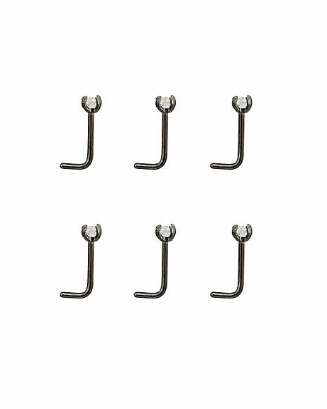 Buy π₯° Multi-Pack CZ L-Bend Nose Rings - 6 Pack π 3 Buy π₯° Multi-Pack CZ L-Bend Nose Rings - 6 Pack π