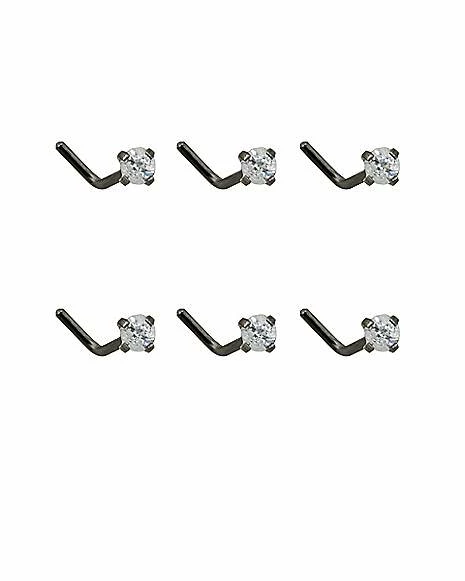 Buy π₯° Multi-Pack CZ L-Bend Nose Rings - 6 Pack π 4 Buy π₯° Multi-Pack CZ L-Bend Nose Rings - 6 Pack π - Image 2